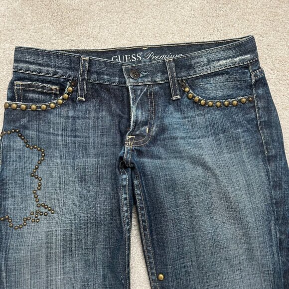 Vintage Guess Studded Premium Low-Rise Flare Jeans — Size 26 - Picture 3 of 6